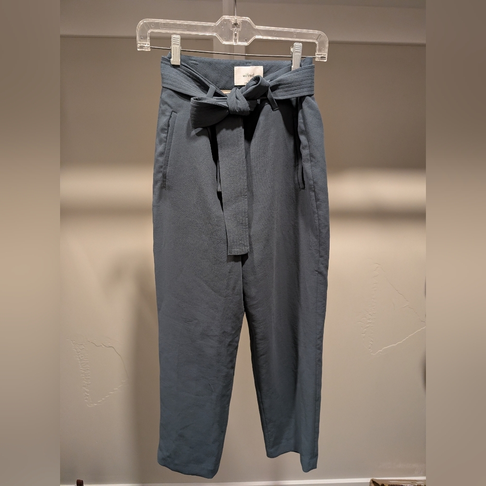 Artizia Wilfred Tie Front Slate Blue Pants Size 4